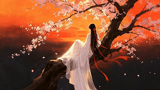 树上古风美女
