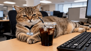 喝咖啡的猫