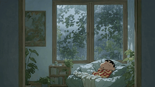 下雨天小新窝家小憩