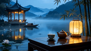 国风山水湖畔