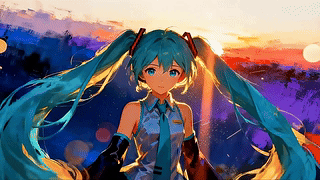 夕阳下的初音未来