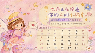 七月好运日历壁纸
