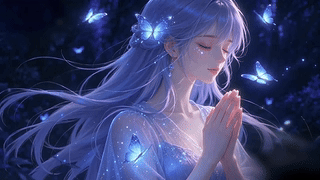 星空夜流萤少女