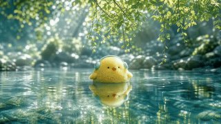 清新水上小鸡