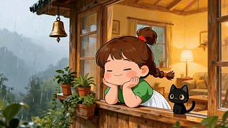 雨天女孩与萌宠