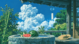 夏日晴空下的乡村
