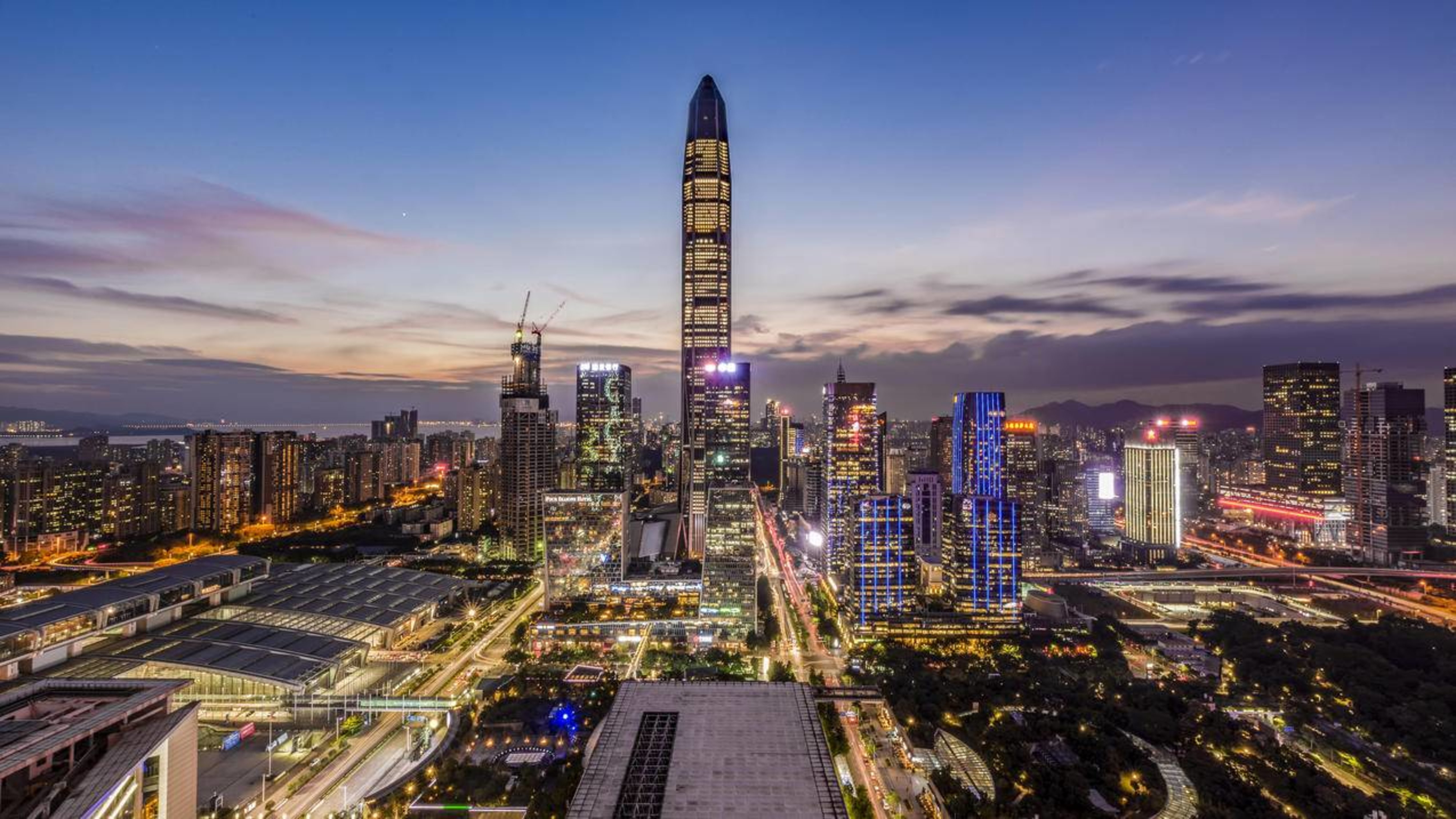 风景城市夜景广东深圳建筑