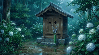 雨中神社