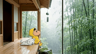 小新雨天竹林放松