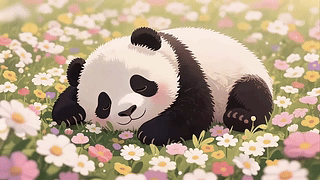 熊猫和花海