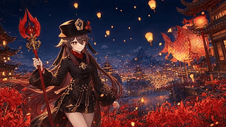 胡桃·霄灯彼岸花夜