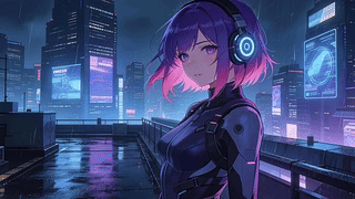 二次元耳机女孩