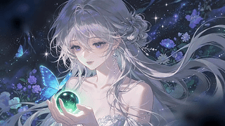 星空花海少女的幻蝶明珠