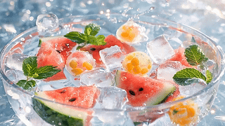 夏天西瓜冰水