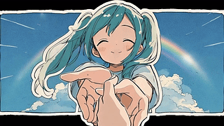 和初音手牵手