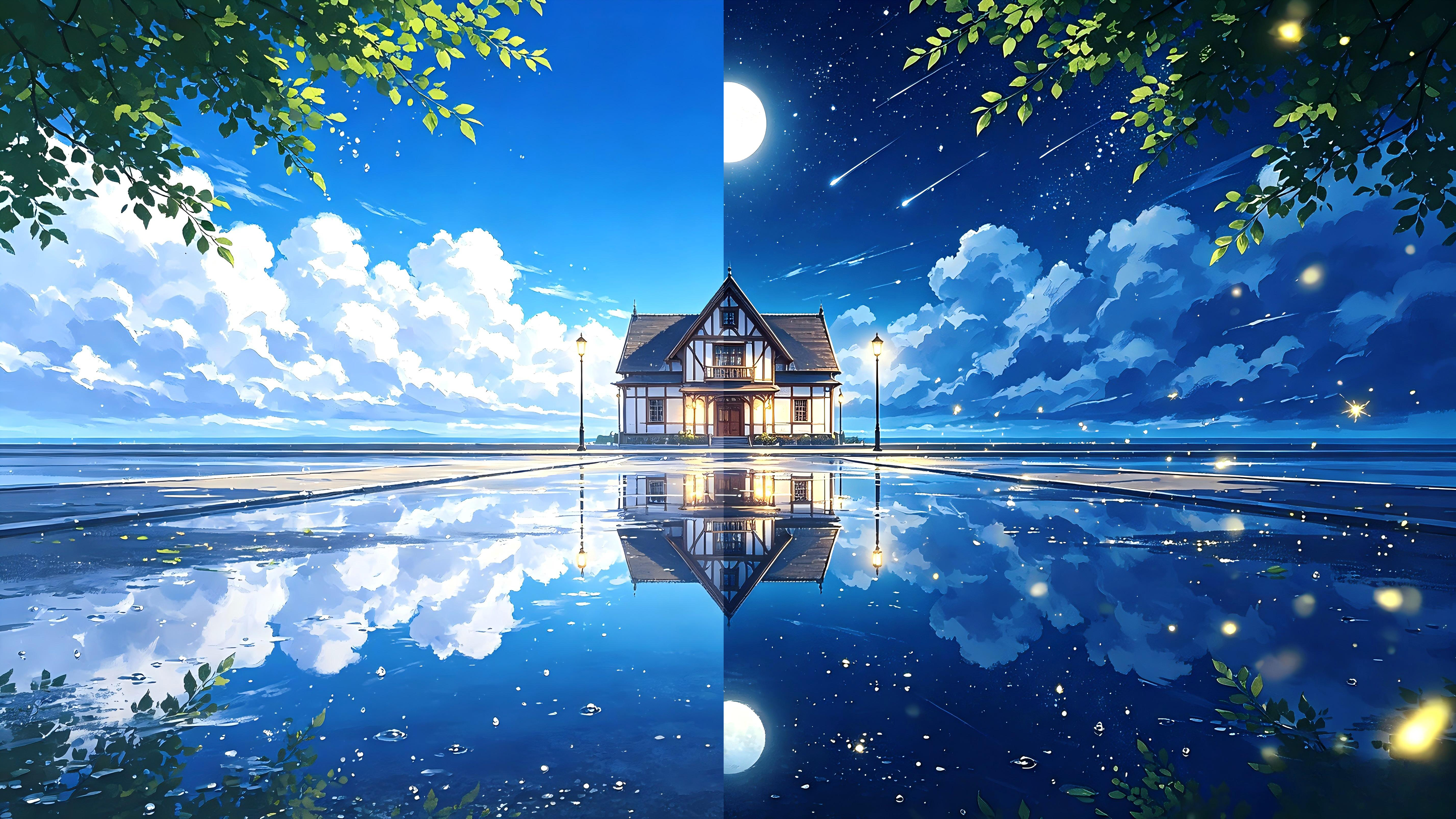 雨后清新小屋（昼夜变化）