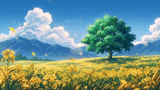 晴空与黄花