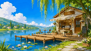 夏日湖边小店