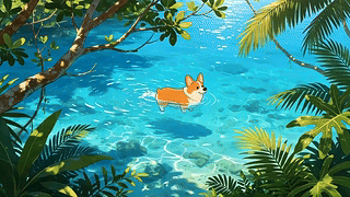 水中的狗狗
