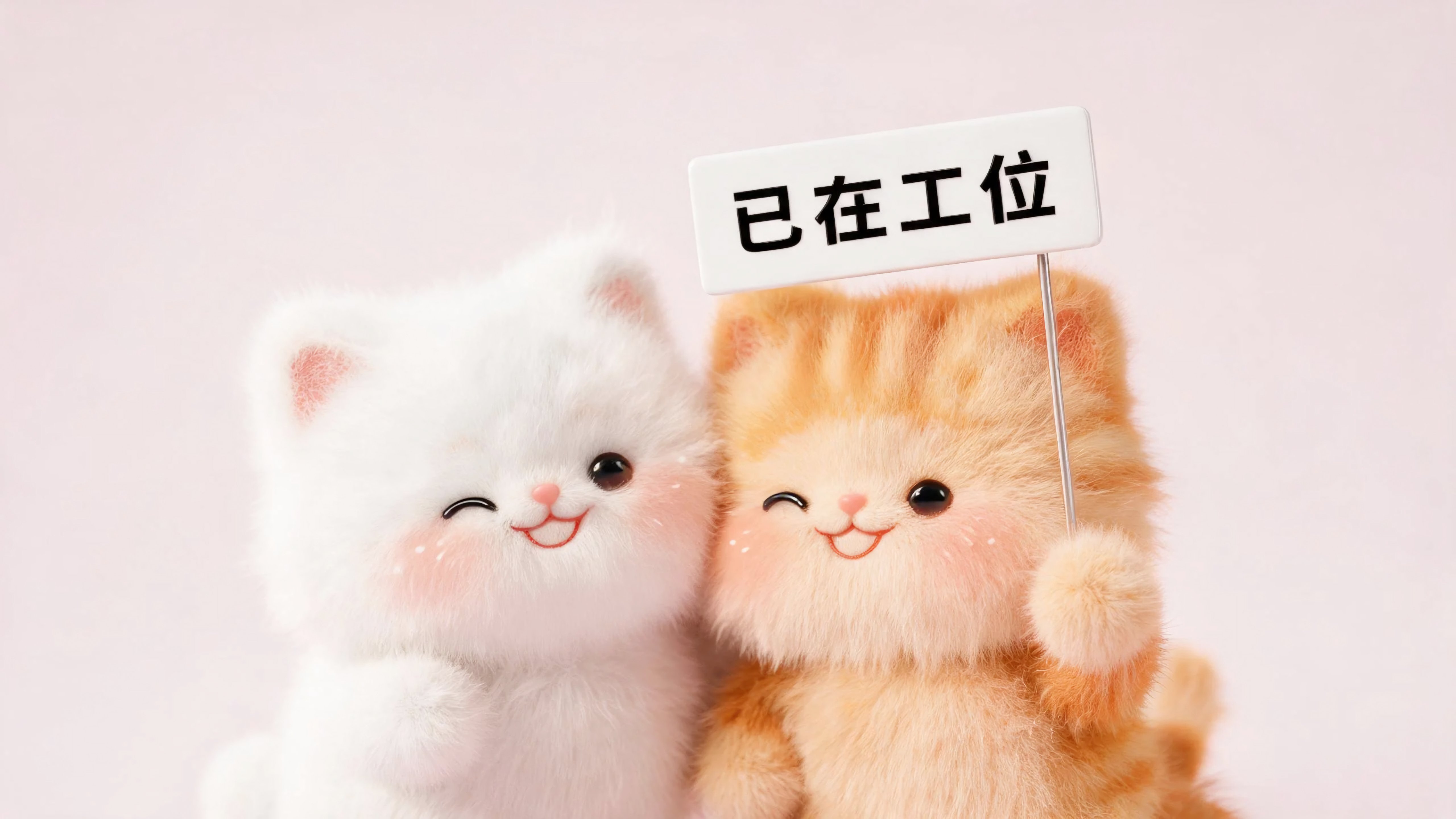 可爱猫咪已在工位