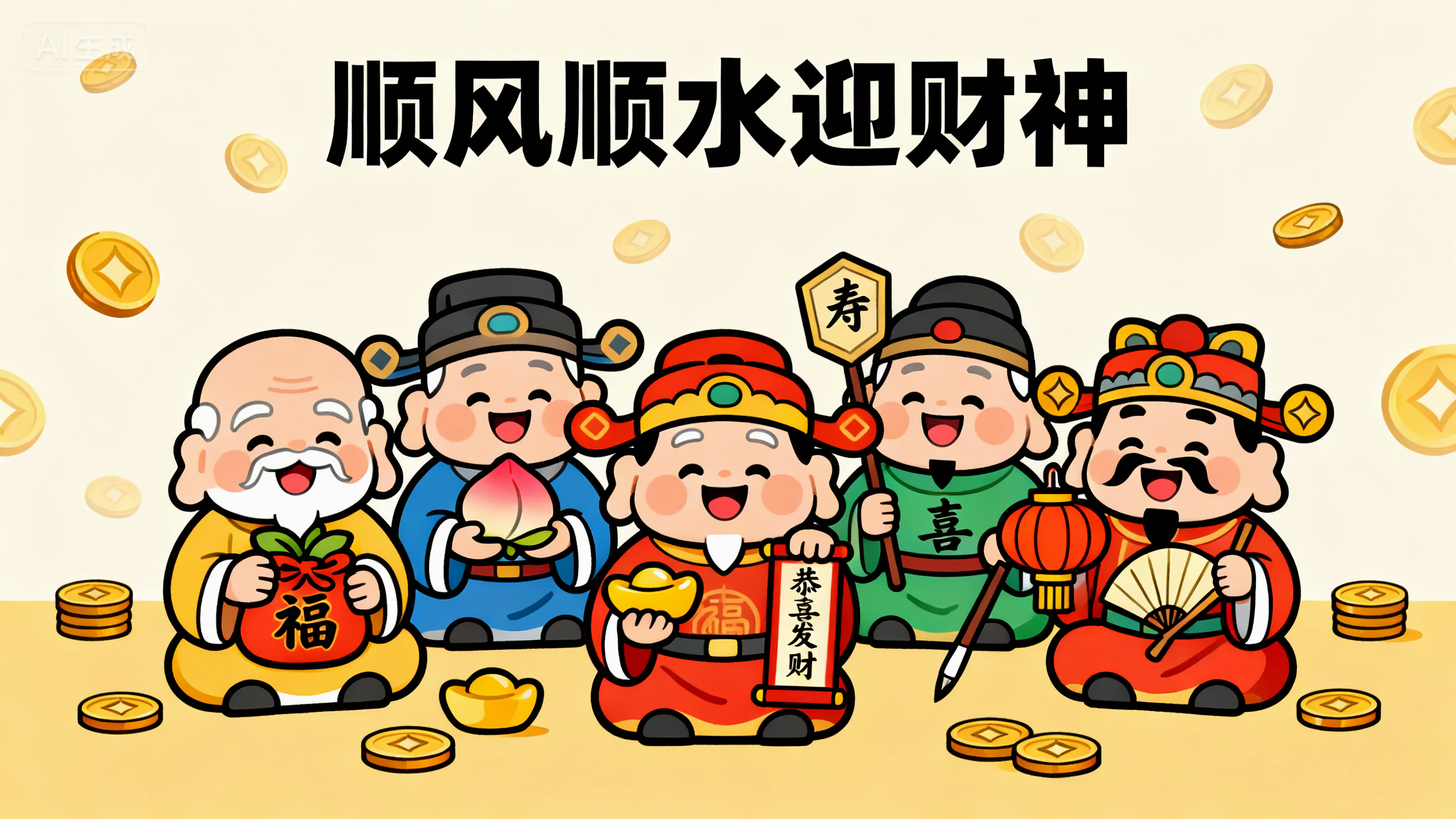 顺风顺水迎财神