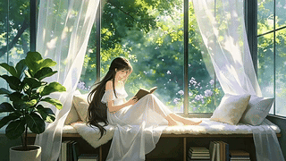 看书少女