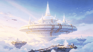 天空之城云中圆形建筑