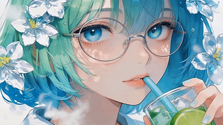 可爱眼镜女孩