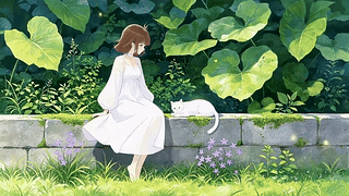 女孩和猫咪