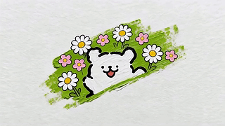 可爱线条小狗