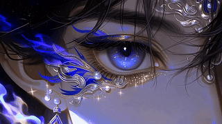 幽蓝鎏金眼眸