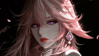 粉发紫瞳少女