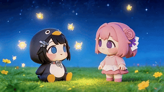 星空草地的可爱Q版玩伴