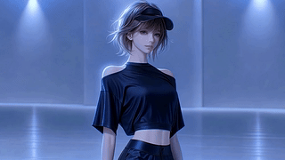 光影酷感短发少女