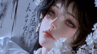 花影中的少女