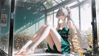 阳光花房银发少女绯雪