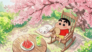 樱花树下悠闲时光