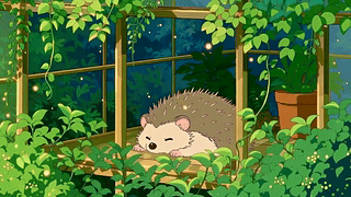 花房安睡的小刺猬