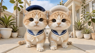 庭院里的软萌小猫咪