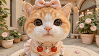 软萌蝴蝶结小橘猫