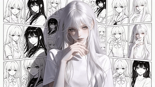 清冷白发少女