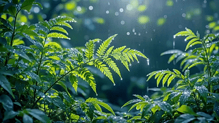 雨后林间翠叶