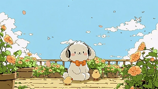 晴天花架下的悠闲时光
