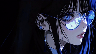 暗夜蓝光酷感少女