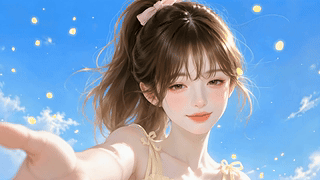 晴空下的清甜少女