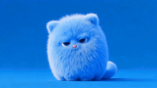蓝色软萌毛绒小猫