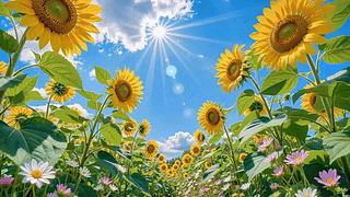晴空向日葵花田