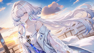 晴空银发少女