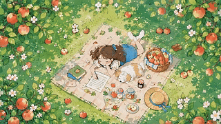 苹果树下的野餐时光