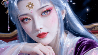 蓝发古风美人